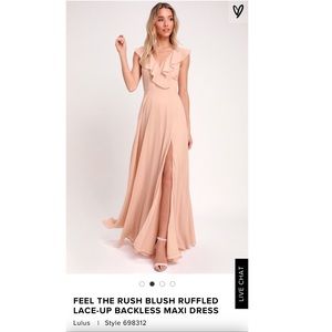 Lulu’s Feel The Rush Blush Pink Maxi Dress Small